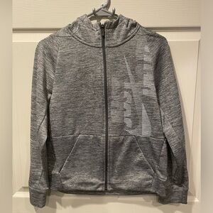 Nike Just Do it logo gray full zip hoodie jacket YL